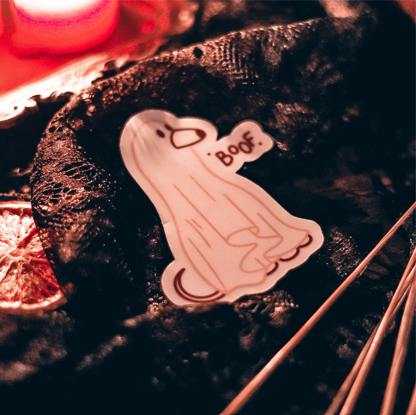 Glow-In-The-Dark BoOf Ghost Dog Sticker