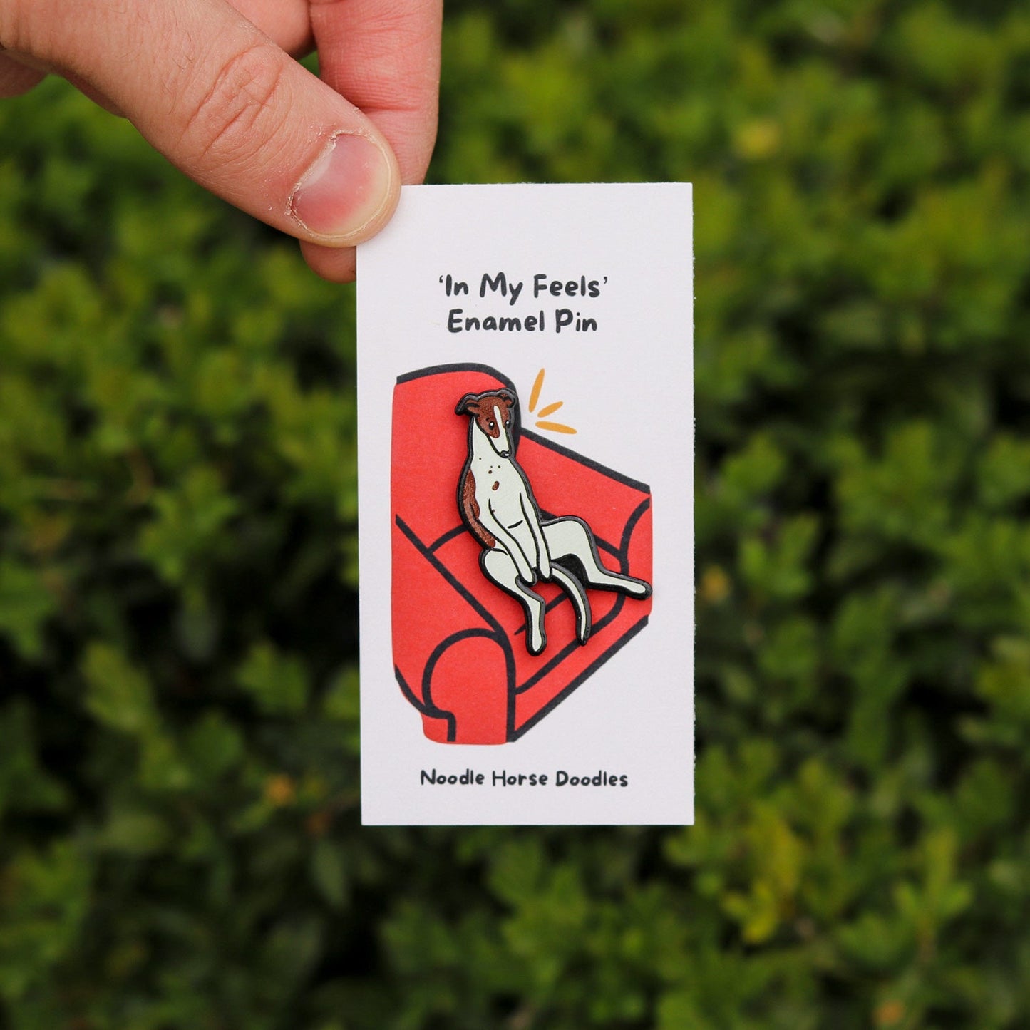 'In My Feels' Greyhound Enamel Pin