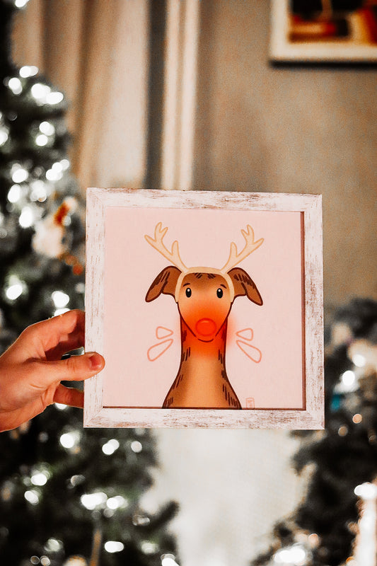 Santa's Goodest Reindeer | 8x8" Print