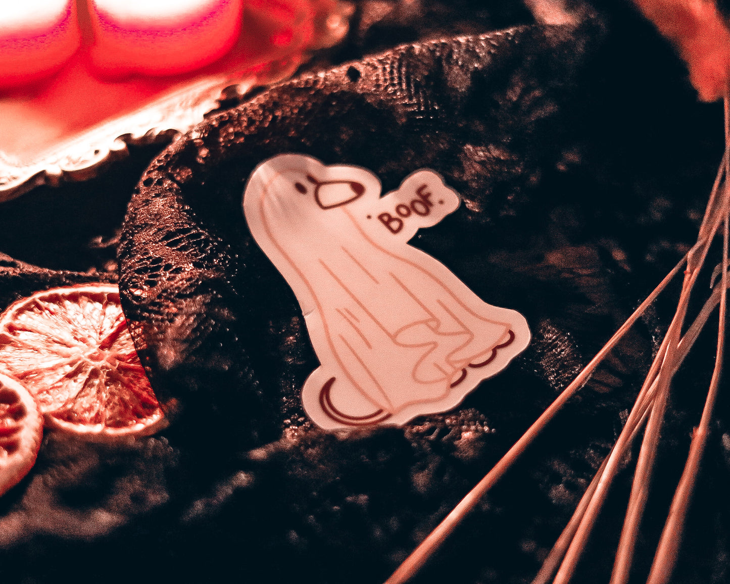 Glow-In-The-Dark BoOf Ghost Dog Sticker