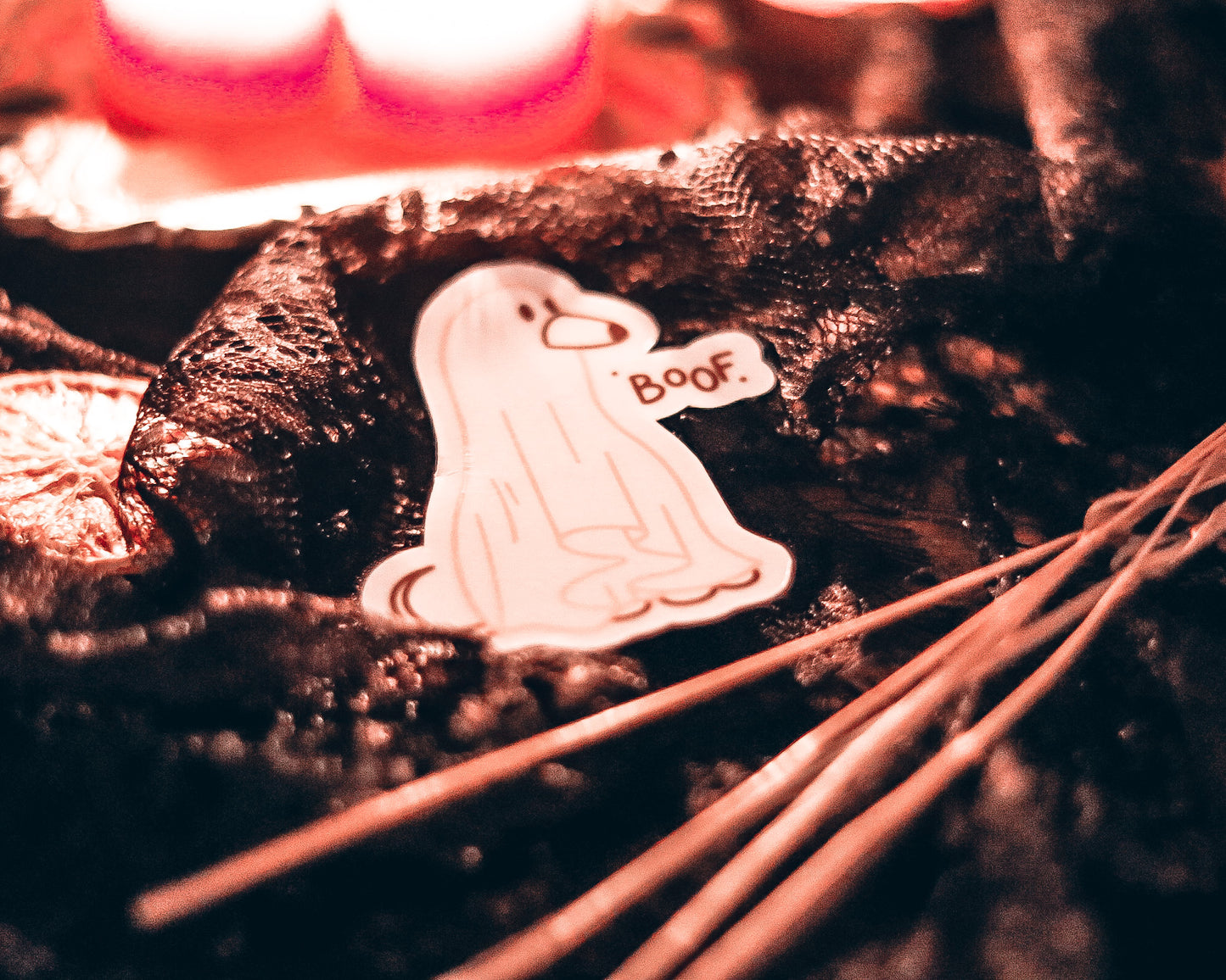 Glow-In-The-Dark BoOf Ghost Dog Sticker