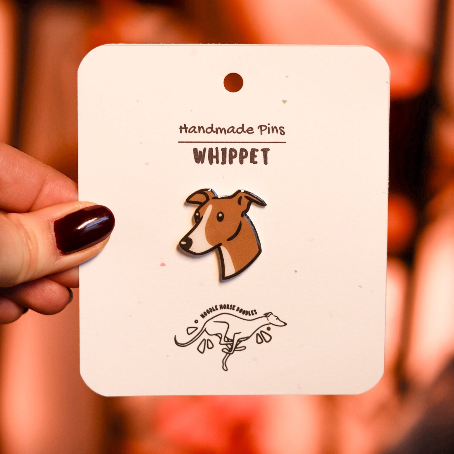 Whippet - Handmade Pin