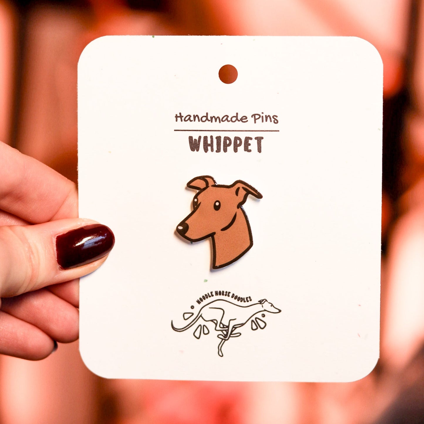 Whippet - Handmade Pin