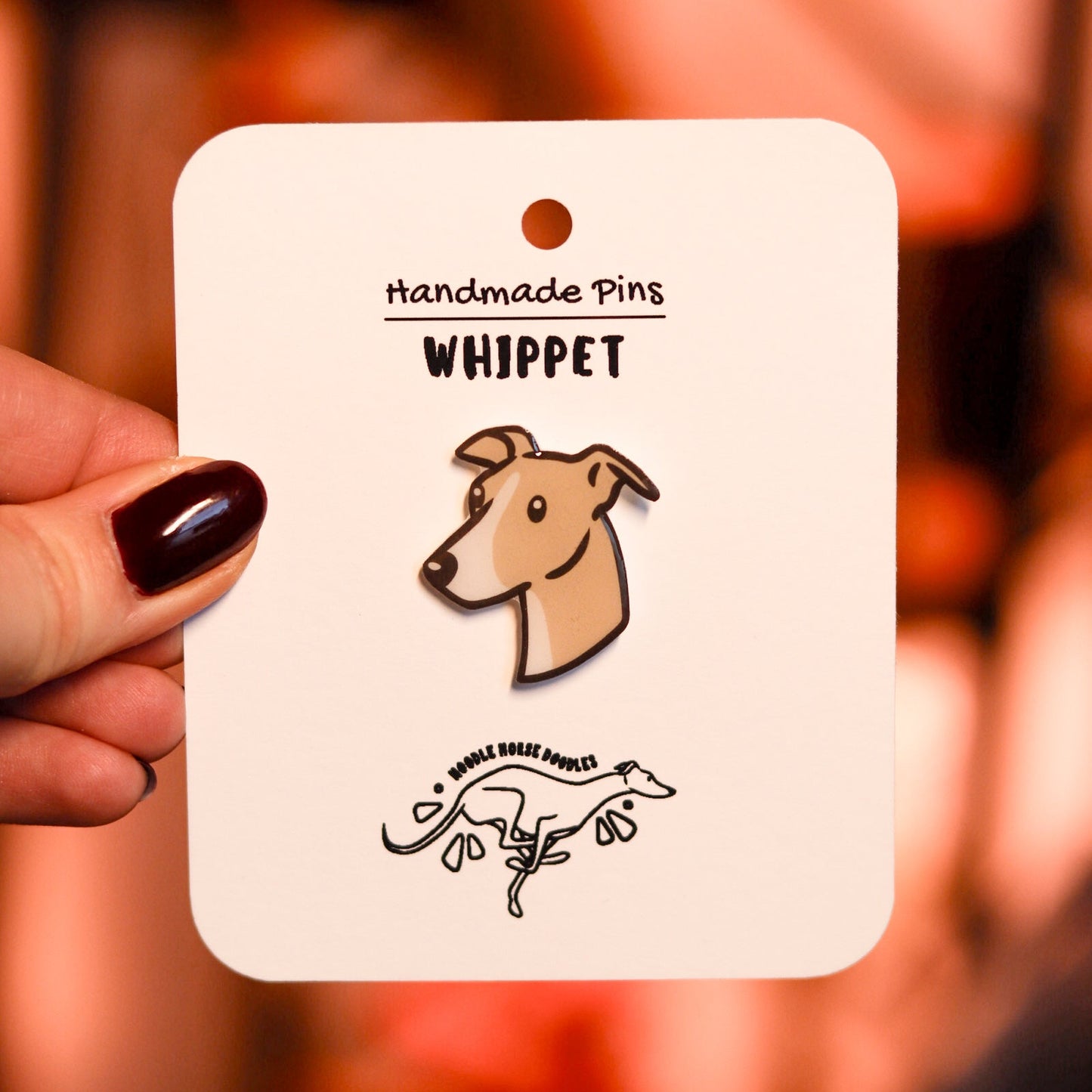 Whippet - Handmade Pin